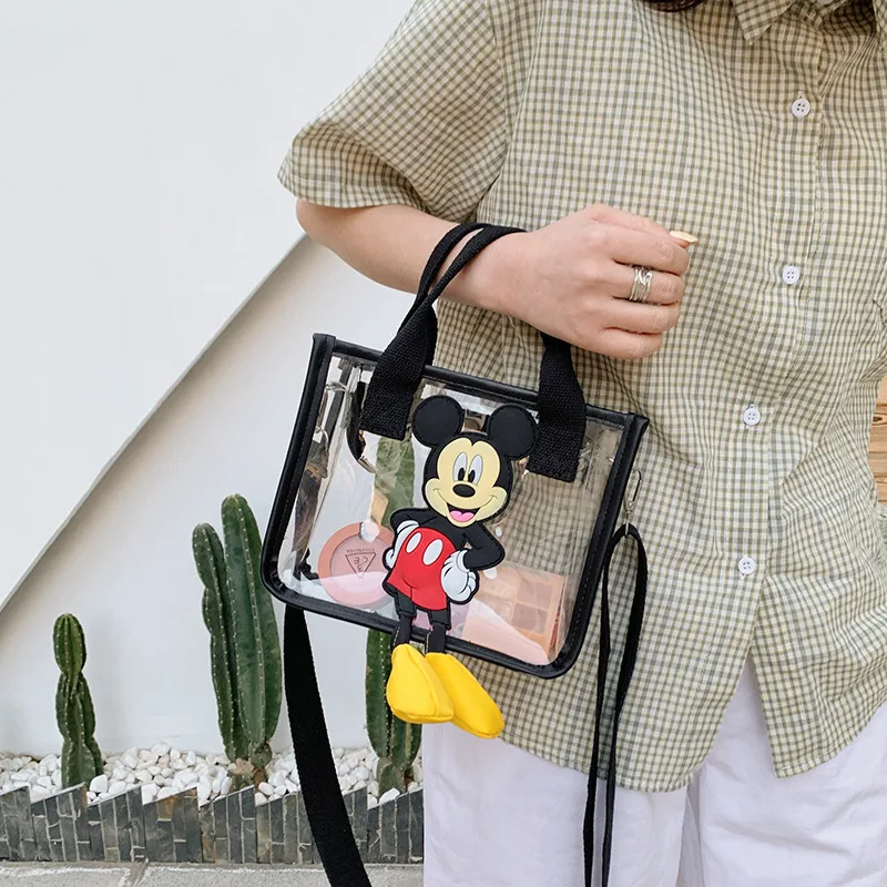 Disney women bag Mickey Mouse cartoon transparent shoulder bag  Korean leisure Messenger Bag Girl Fashion Handbag high-quality