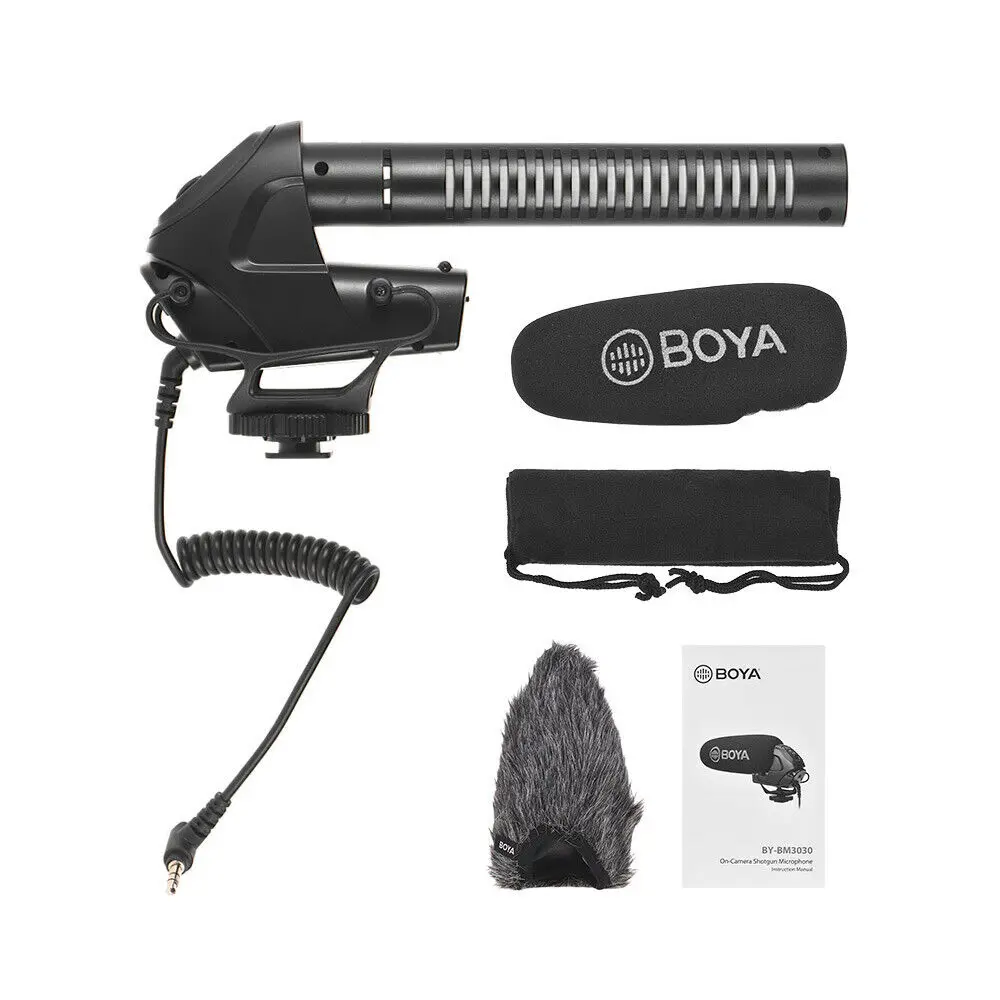 Boya BY-BM3030 BM3031 BM3032 BM3032 BM3011 Microphone On-Camera Shotgun Condenser Supercardioid for DSLR Cameras Audio Recorders