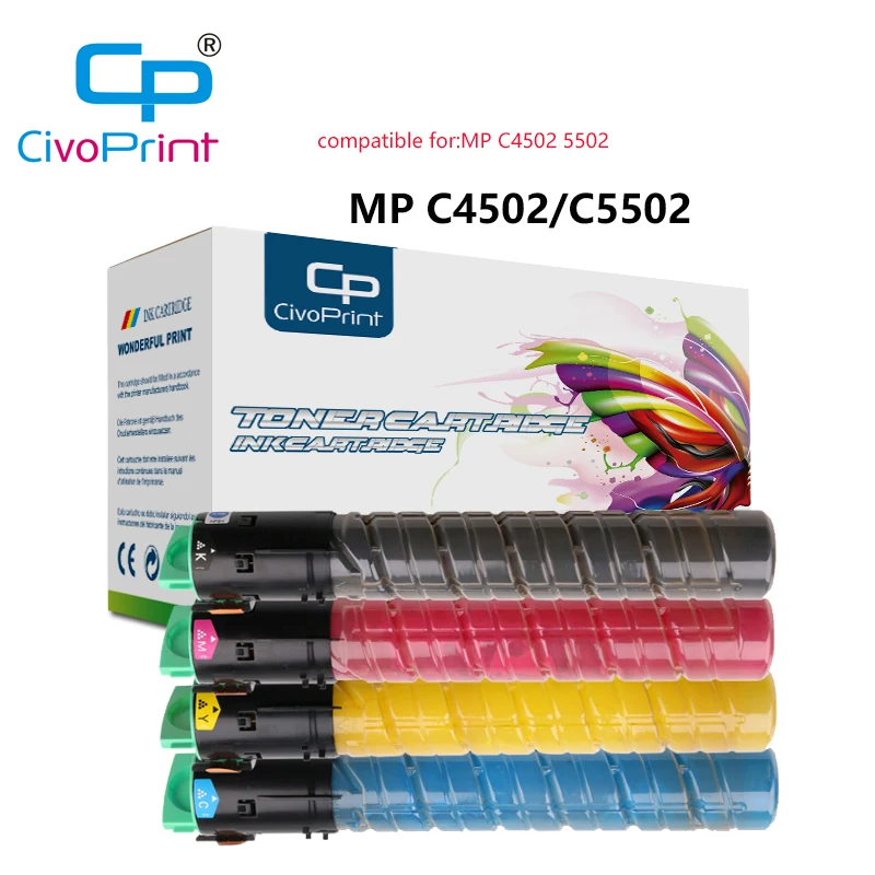 civoprint Compatible MP C4500 C5502 mpc5502 mpc4502 copier Toner Cartridge For Ricoh MP C4502 C5502 printer