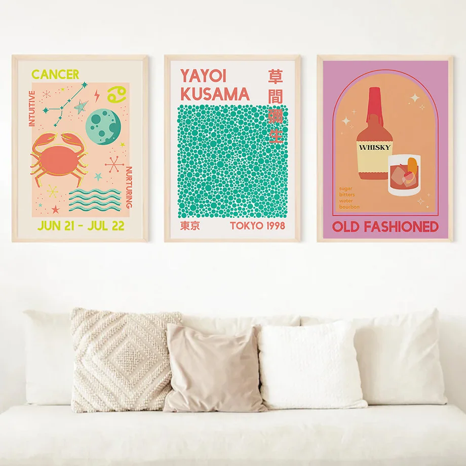 Abstract Matisse Cocktail Vodka Zodiac Astrology Wall Art Canvas Painting Nordic Posters And Prints Wall Pictures For Home Decor