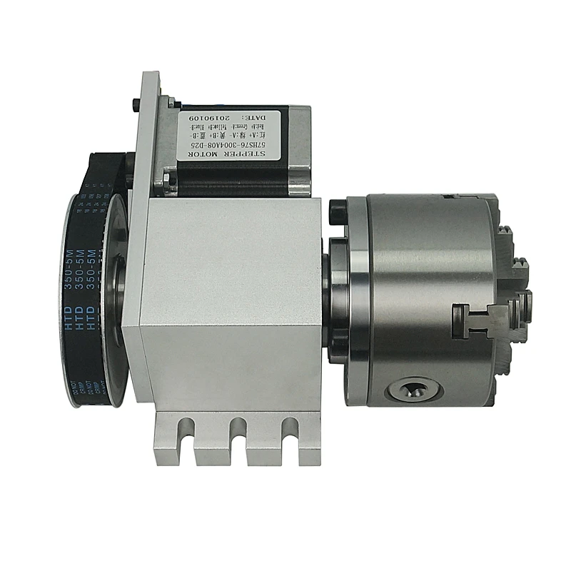 Cnc roteador eixo rotativo 3 4 mandíbula mandril 100mm rotação do eixo oco 6:1 4th a aixs centro altura 65mm para máquina de gravura cnc