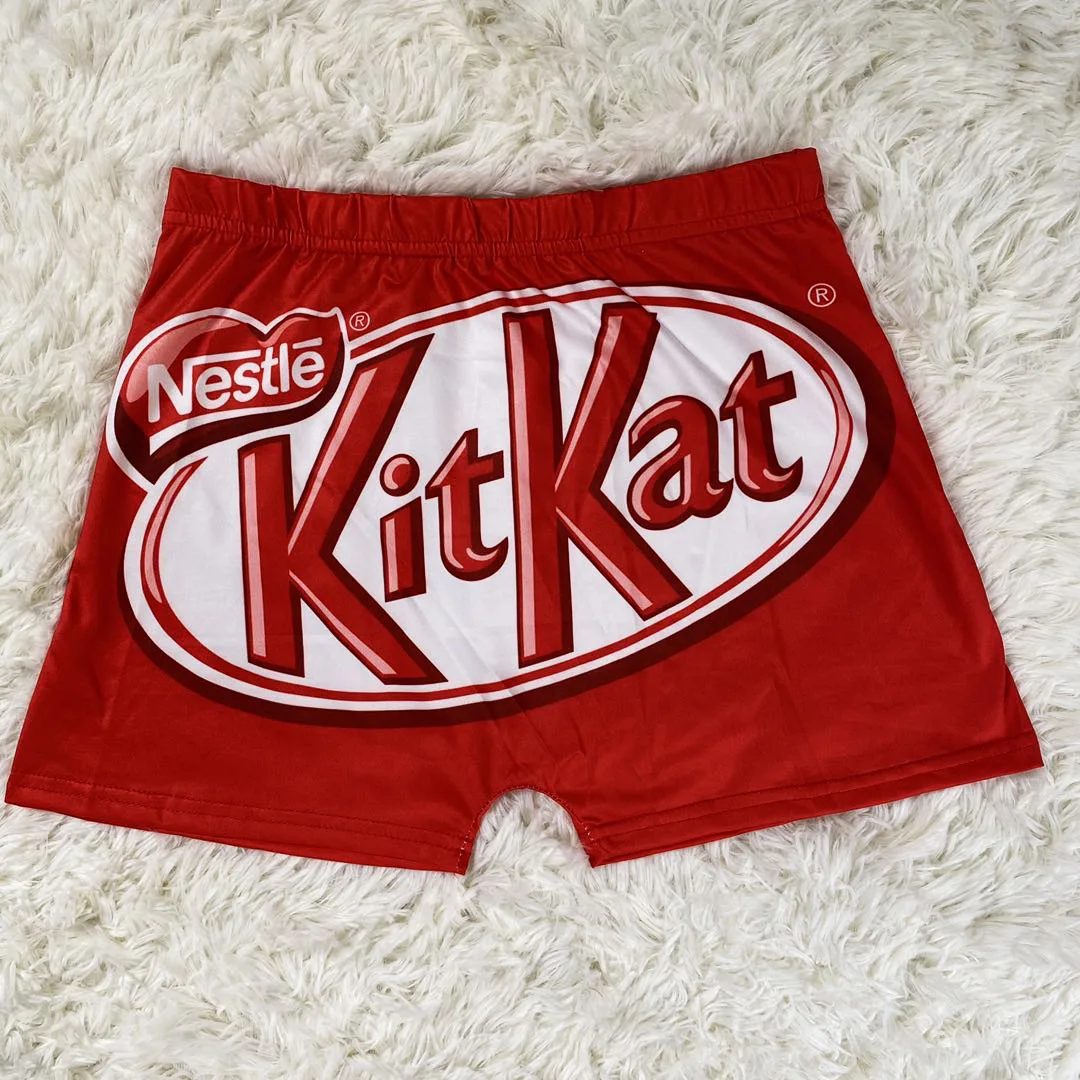 Hot Sale Women\'s Booty Shorts High Waist Short Sweatpants Summer Women Clothes Candy Snack Kitkat Home Boxer Shorts