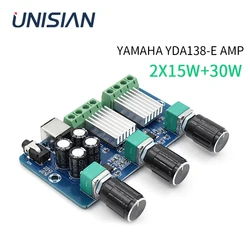 UNISIAN YDA138-E Audio Amplifier Board Class-D 2.1 Channels 15W*2+30W Bass Hifi Digital Power Amplifier Board DC12V