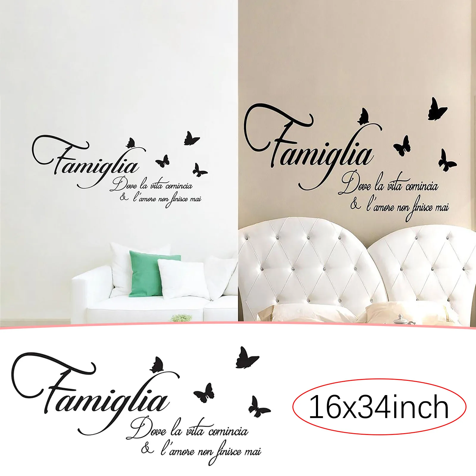 KAKUDER Creative English Proverbs Butterfly Wall Sticker Living Room Bedroom Decor Sticker vinilo decorativo pegatinas Drop Ship