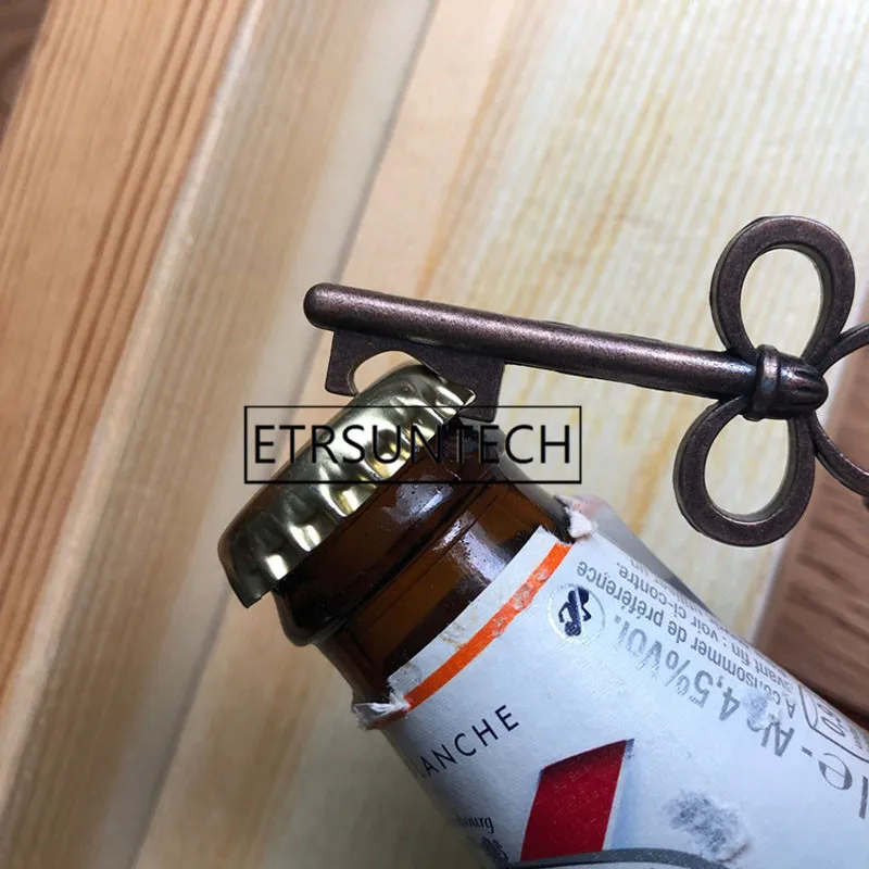 200pcs Key Shaped Bottle Opener Zinc Alloy Copper Key Ring Beer Bottle Opener Unique Creative Gift