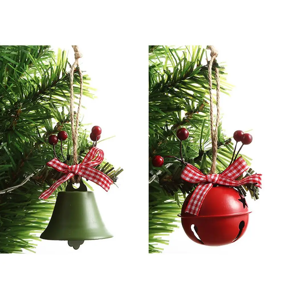 1PC Christmas Bell Red White Green Metal Jingle Bells Christmas Tree Hanging Pendant Ornament Christmas Decoration for Home