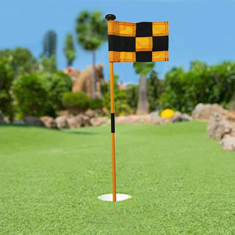 Portable Detachable Golf Flagsticks Putting Green Flags Hole Cup Set Golf Pin Flags for Driving Outdoor Backyard