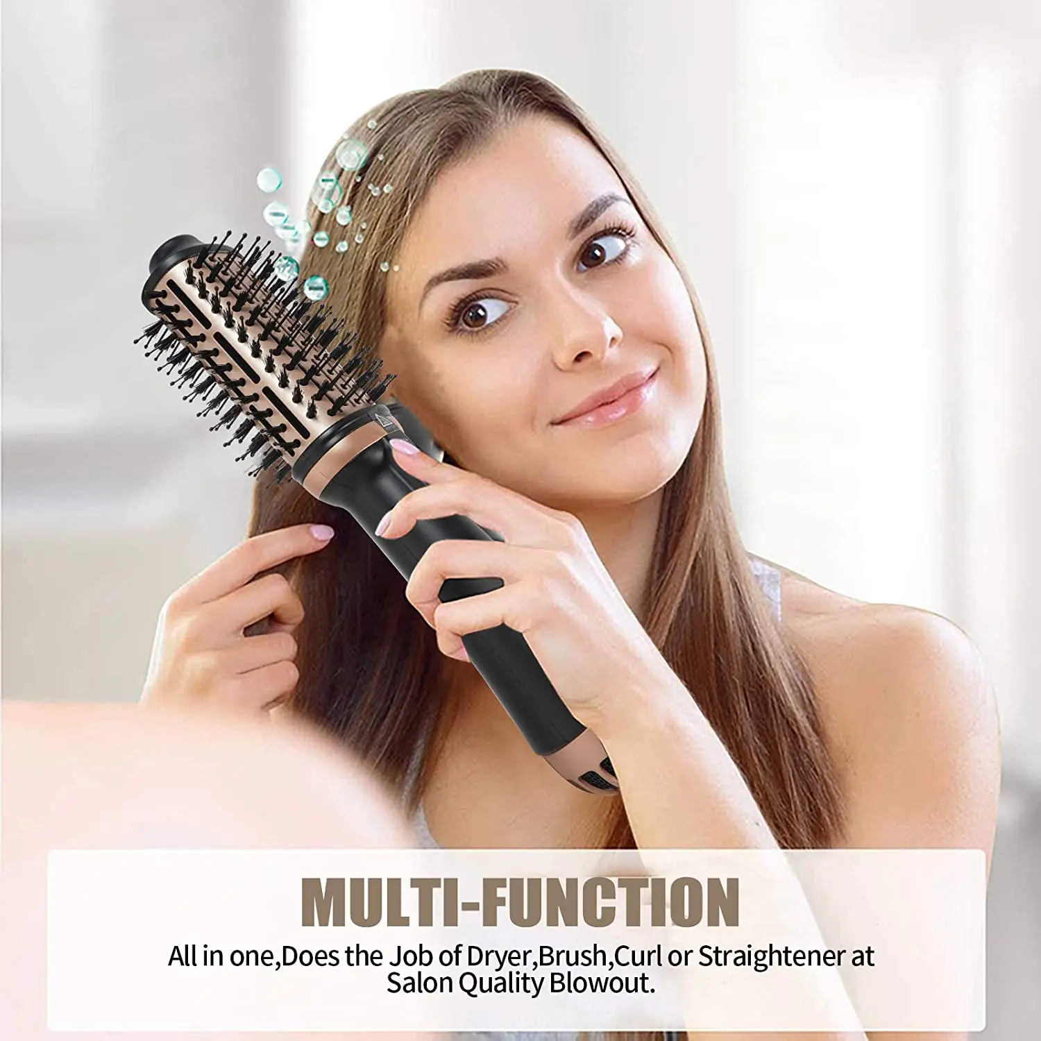 One-Step Hair Dryer And Volumizer Hot Air Brush Professional Hair Straightener & Curler Hot Comb Blow Dryer Hair Styling Tools