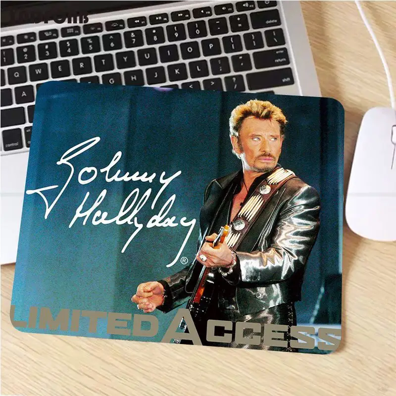 Johnny Hallyday-Bloc-notes lisse pour chanteur français, souris de jeu, motif de conception de bricolage, musique rock, mat de bureau