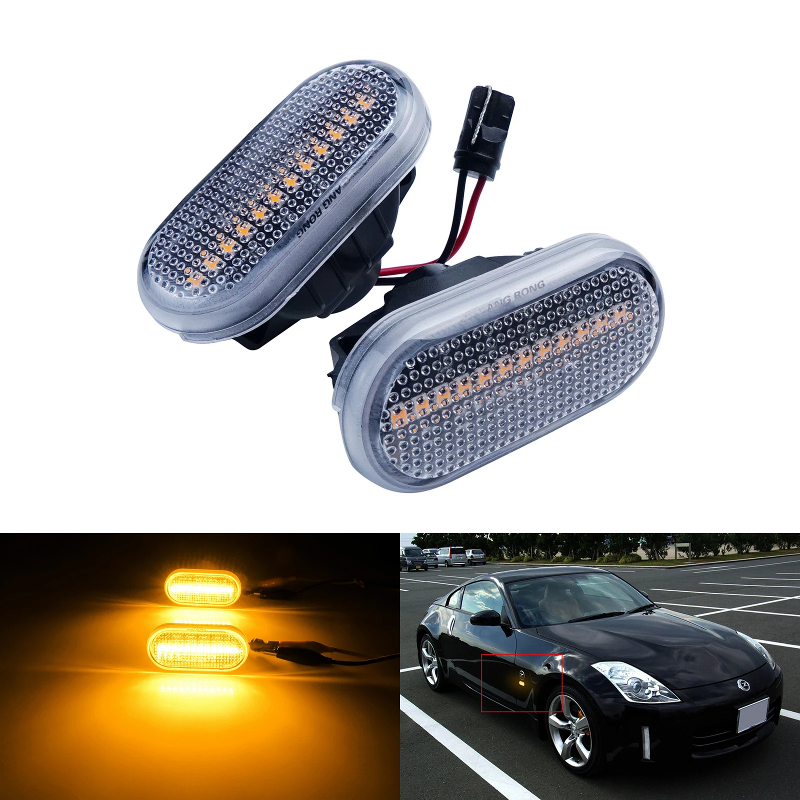 

Amber LED Indicator Side Repeater Light For Nissan Micra Navara Tiida Pathfinder