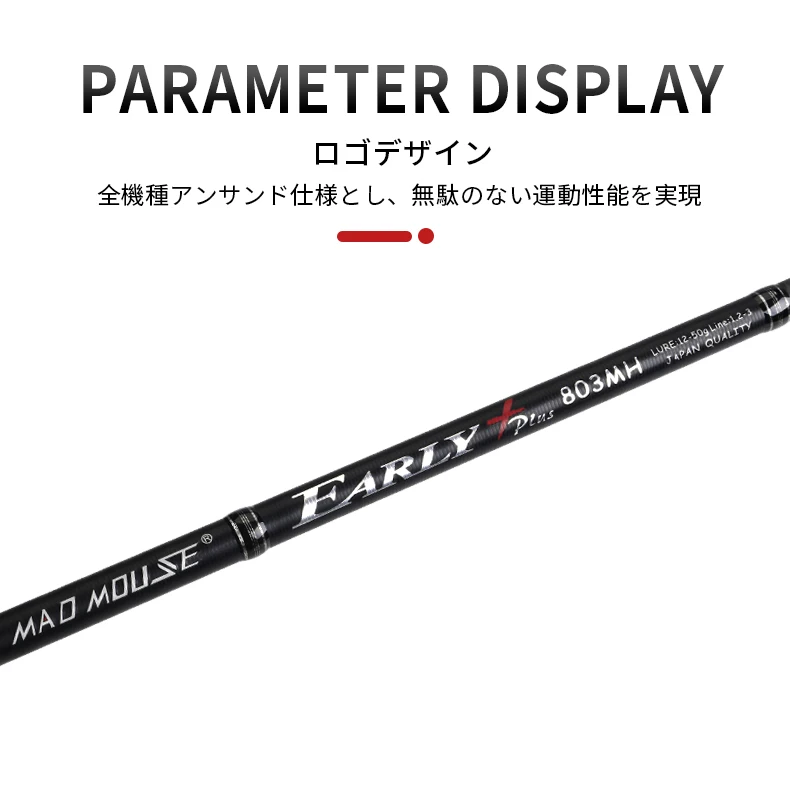 MADMOUSE Early Plus MH Japan-Qualität Spinnrute mit Fuji-Komponenten, Ködergewicht 12-50g, PE 1.2-3 Shore Jigging-Rute für Wolfsbarsch-Angeln – Detail 10