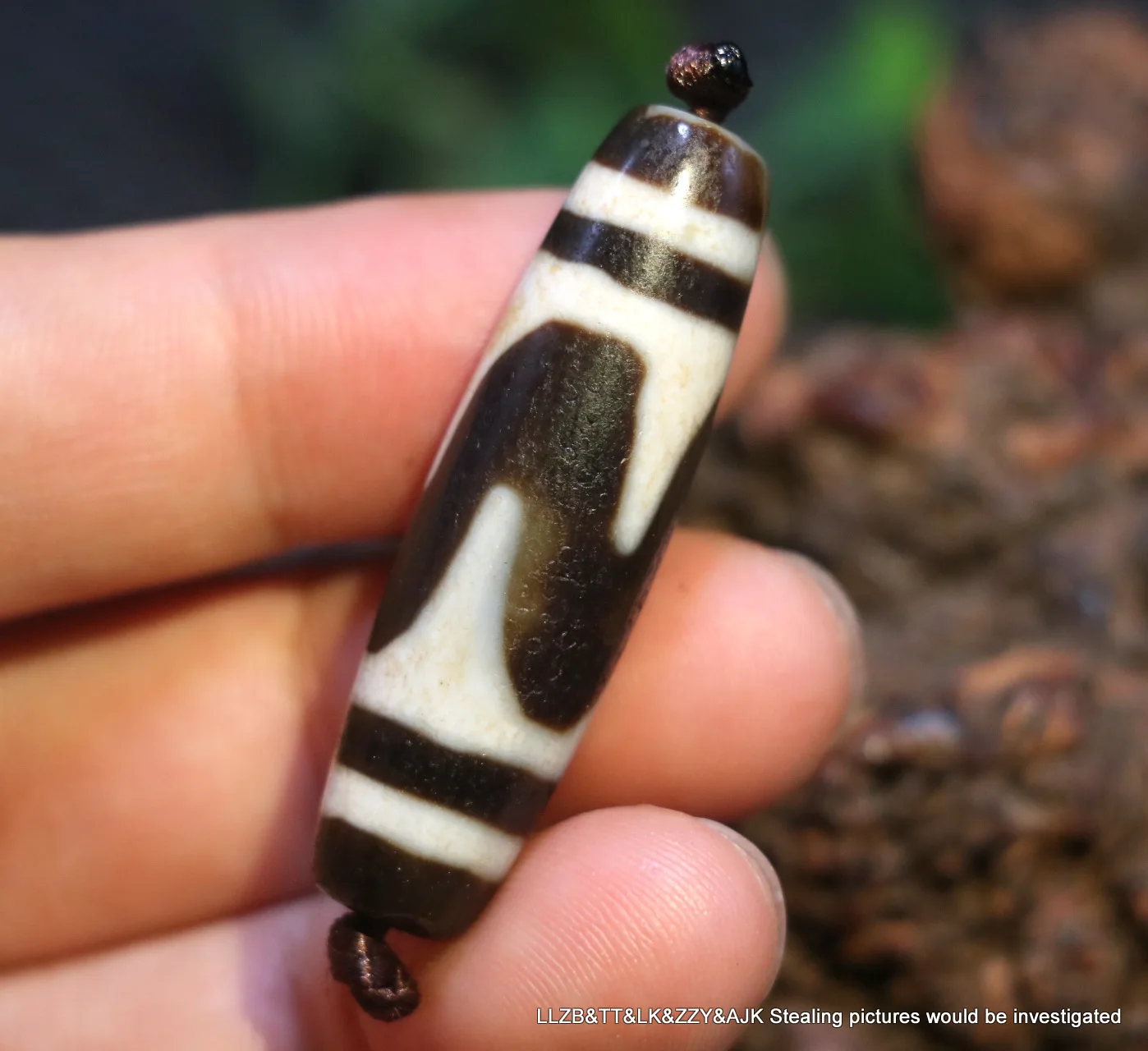 

LKbrother Talisman Treasure Ultra Energy Tibetan Old Agate Sharp Tiger Tooth dZi Bead Pendant Totem UPD210919K18