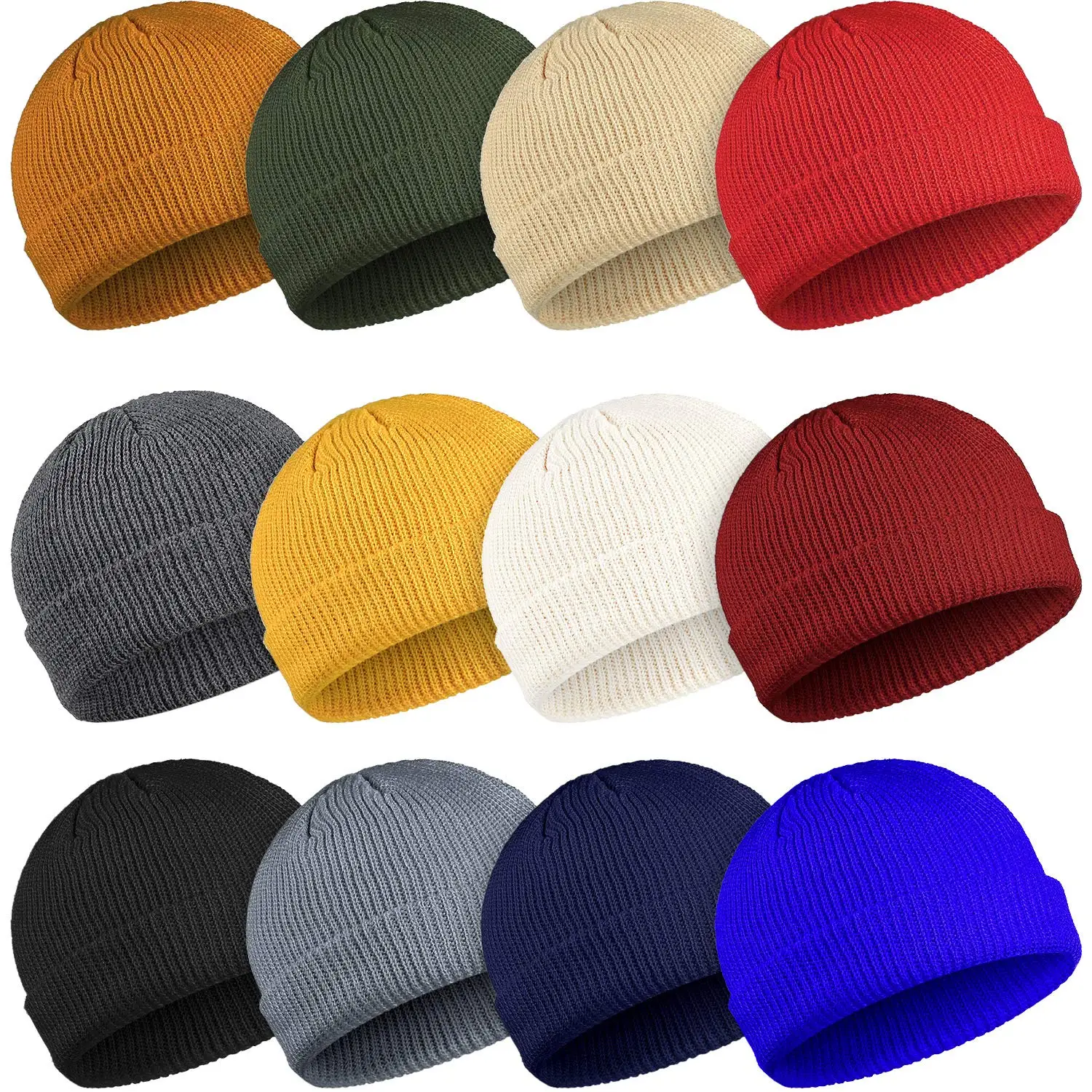 2022 New Trawler Beanie Hats Knit Cuff Beanie Roll-Up Edge Skull Cap Fisherman Beanie for Men Women Bonnet Winter Warm