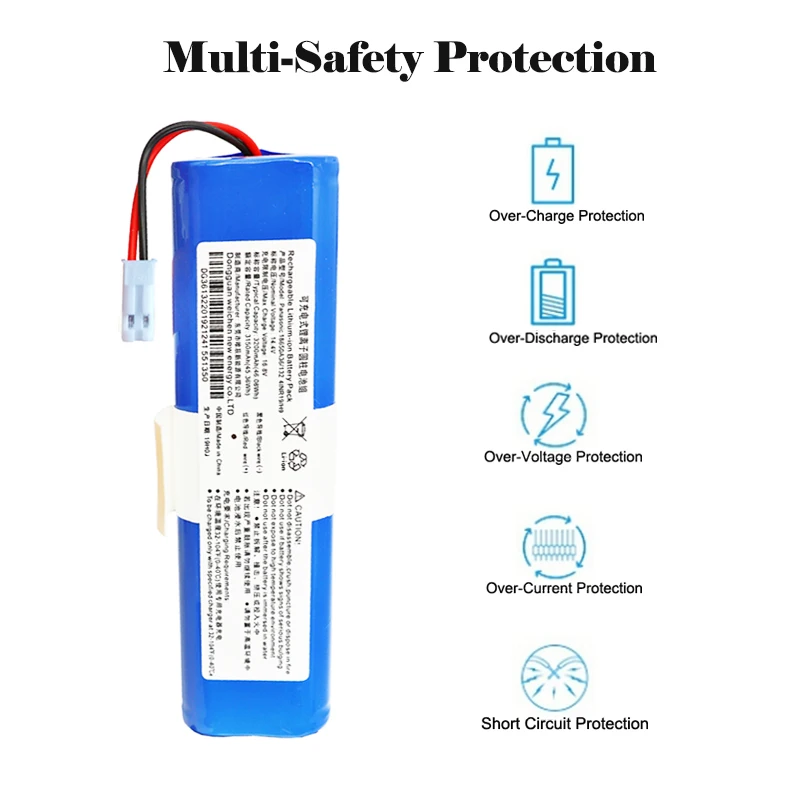 New 14.4V 3400mAh-2800mAh Li-ion Battery Pack And Side Brush For ILIFE V3s Pro, V50, V55, V5s Pro Robotic Vacuum Cleaner Parts