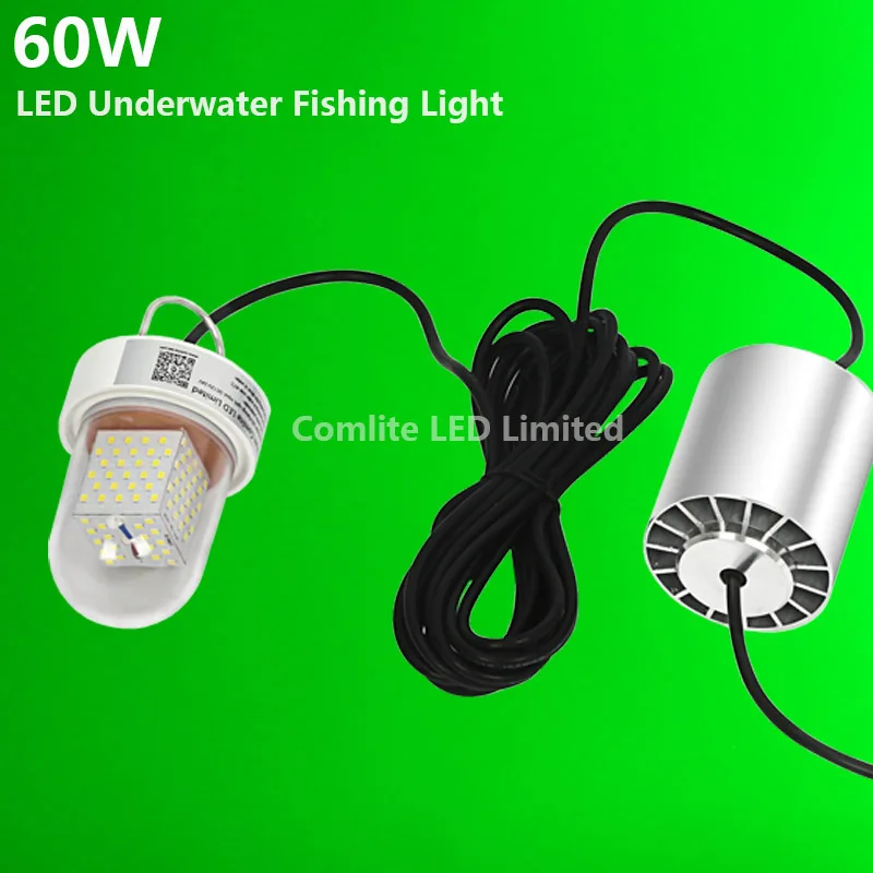 6M Cable 60W 12V Green Night Squid Fishing LED Underwater Submersible Lights горящие товары