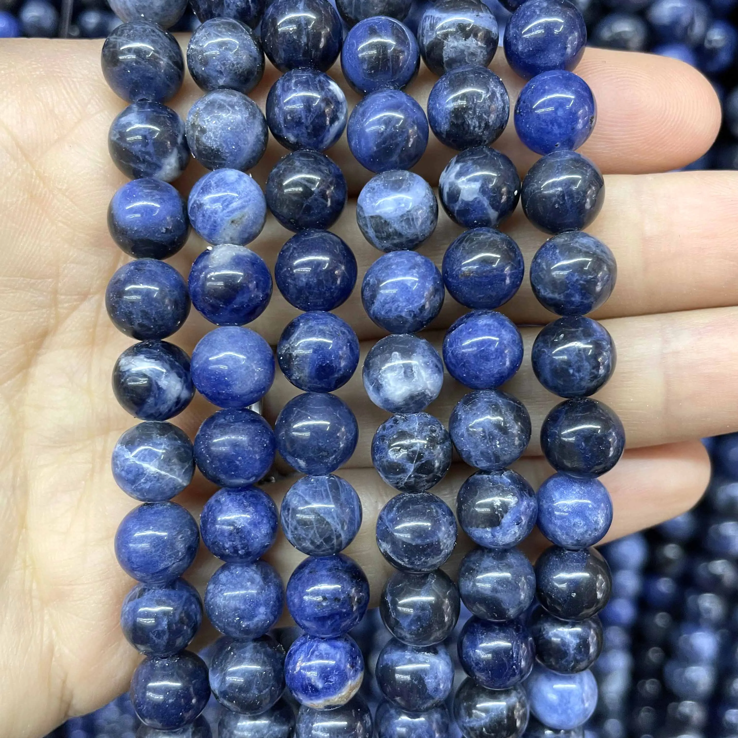 Natural Old Blue Sodalite Stone Round Spacer Beads For Jewelry Making Charm DIY Bracelets Necklace Accessories 2 3 4 6 8 10mm