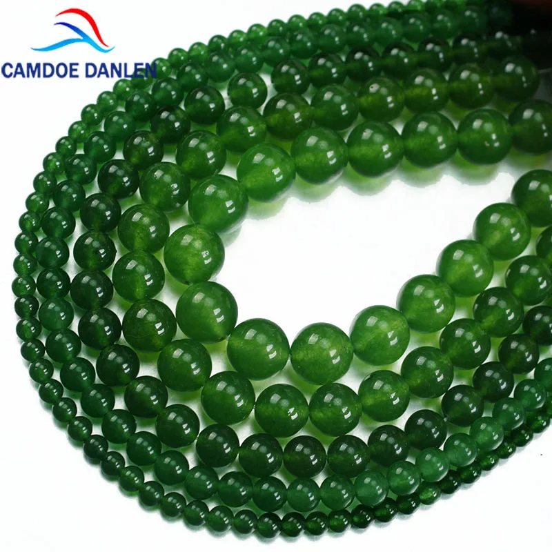 Natural Stone Taiwan Green Jades Beads For Jewelry Making Beads Bracelet DIY Bracelet Necklace 4 6 8 10 12mm Strand