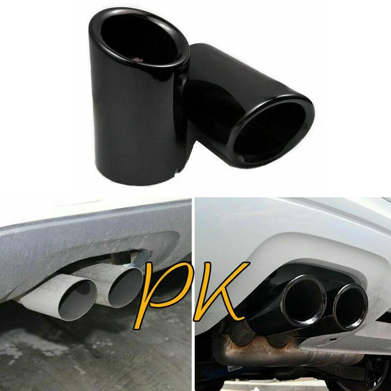 Pair Stainless Steel Exhaust Tip Nozzle Muffler Pipe For VW Volkswagen Jetta MK6 1.4T Golf 6 Golf 7 MK7 1.4T Auto Accessories