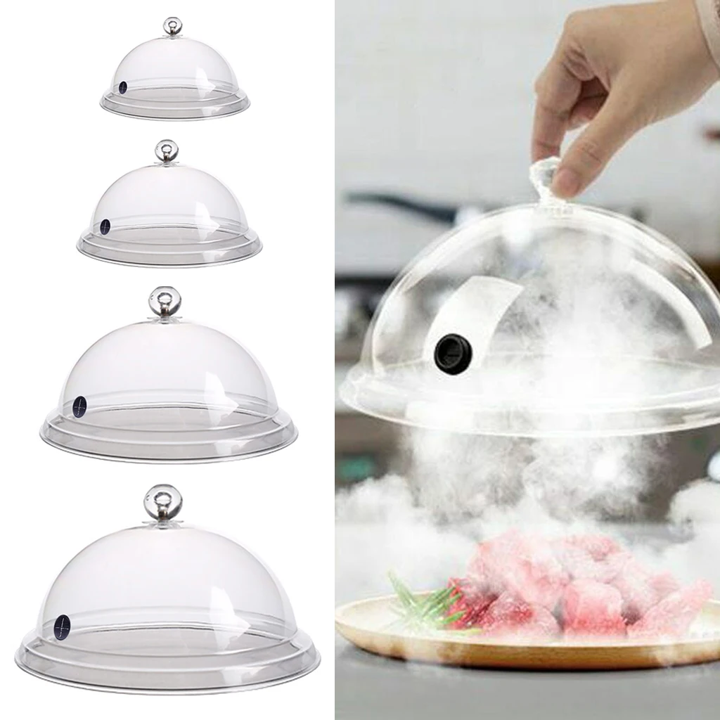 Transparent Cloche Lid Dome Cover for Smoke Infusion Bowls Meat Grill
