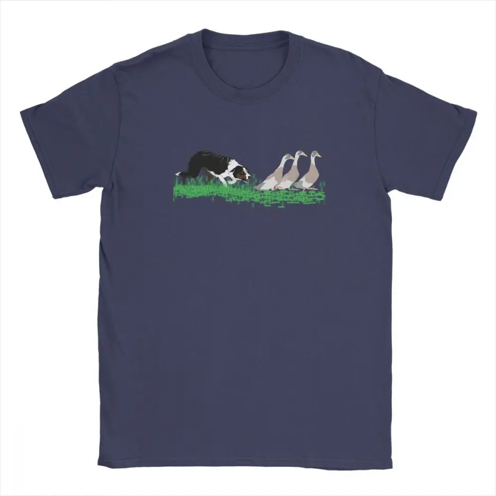 Border Collies Have Their Ducks In A Row T-Shirt for Men Dogs Lover Pet Collies Dog Cotton Tees Short Sleeve T Shirts Europe