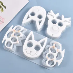 NEW Self Defense Keychain Cat Head Resin Keychain Silicone Mold Decorative Trays Resin Art Supplies for Transparent Epoxy Resin