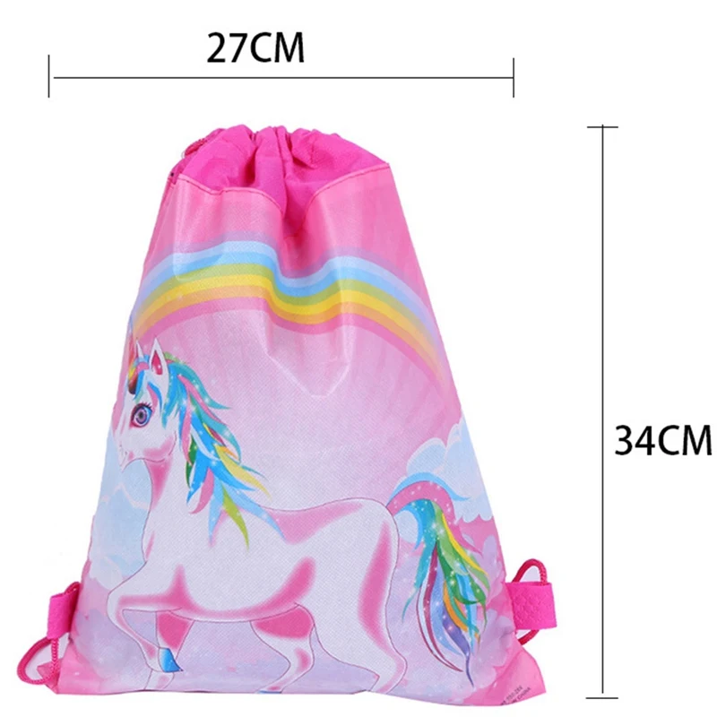 Drawstring Unicorn Backpack Children Kids Waterproof School Bags Cute Animal Fashion Backpacks Colorful Canvas Storage Rucksack