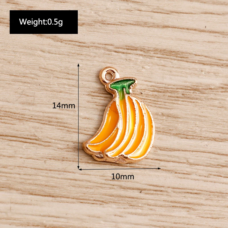 10 teile/los Emaille Charms für Ohrringe Anhänger Halsketten Obst Erdbeere Ananas Banane Orange Charms Handgemachte Schmuck Machen – Detail 35