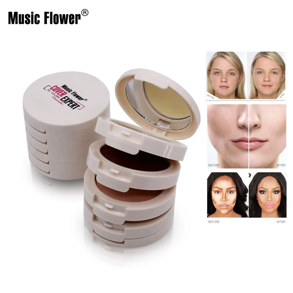 

Music Flower High Profile Silhouette, Repair, Powder, Nose, Shadow, 5 Color Concealer, Makeup, Beginners