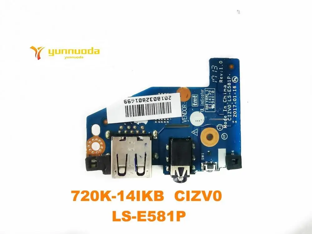 Original for Lenovo 720S-14IKB USB board Audio board 720K-14IKB  CIZV0   LS-E581P  tested good free shipping