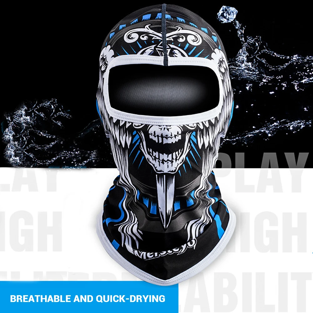 Motorcycle Balaclava Summer Ice Silk Face Mask Moto Breathable Headwear Quick Drying Face Masks Neck Lycra Fleece Skull Mask