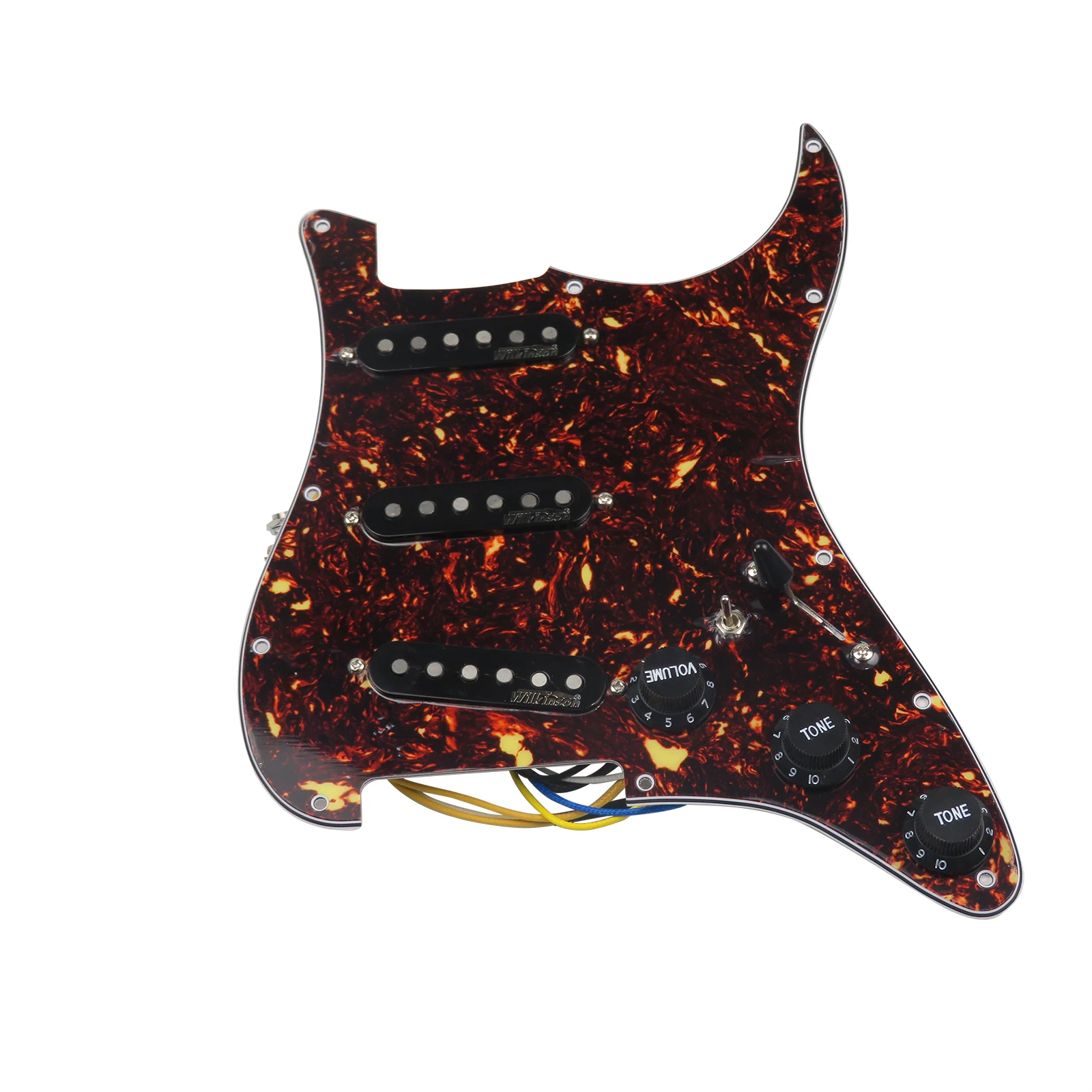 

7-Way type fully loaded Prewired Pickguard Wilkinson SSS Ainico 5 Single coil Pickups Set for Squier And - Electric guitar