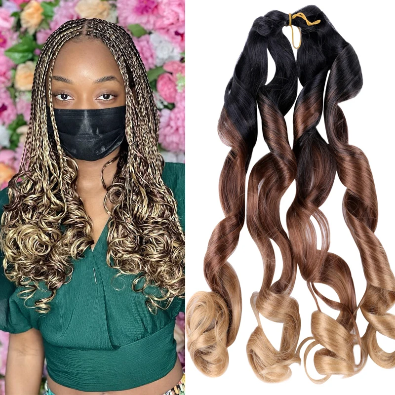 Voller Stern Spirale Wellung Häkeln Zöpfe Astrein Flechten Haar 22 ”75g Synthetische Haar Schwarz Braun Französisch Curl für schwarz Frauen