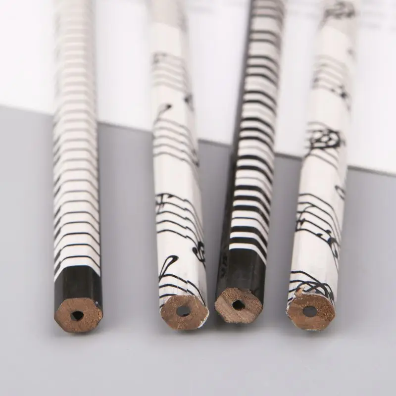 4pcs Musical Note Pencil HB Standard Pencil Music Stationery Piano Notes School Student Gift