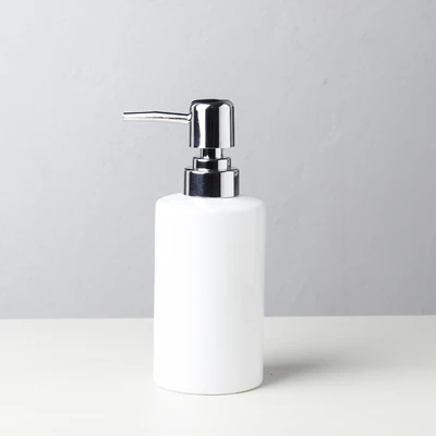 320 ml keramische emulsie dispenser wit zwarte fles hotel douchegel handdesinfecterend fles met bamboe lade voor keuken