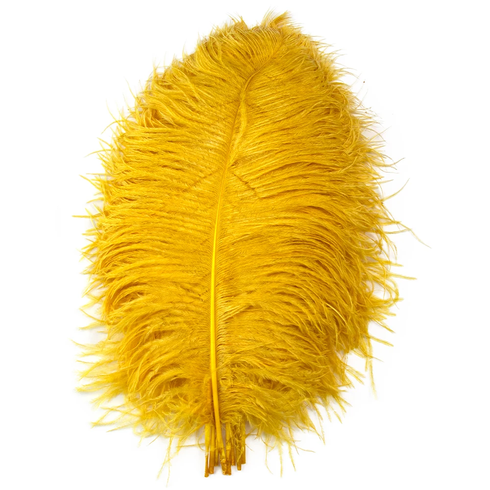 40-45CM Gold Ostrich Feather 10PCS/ BAG Dyed Natural Plume For Wedding Party Home Table Centerpiece Decoration Craft