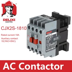 CJX2s-1810 AC Contactor DELIXI 18A 3 Poles NO Coil Voltage 24V 36V 110V 220V 380V 50Hz Din Rail Mounted