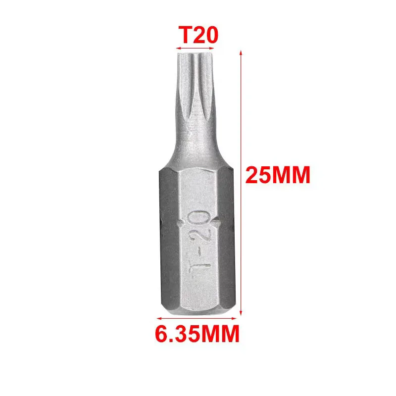 5Pcs 25mm Length Torx Screwdriver Bit Set 1/4\