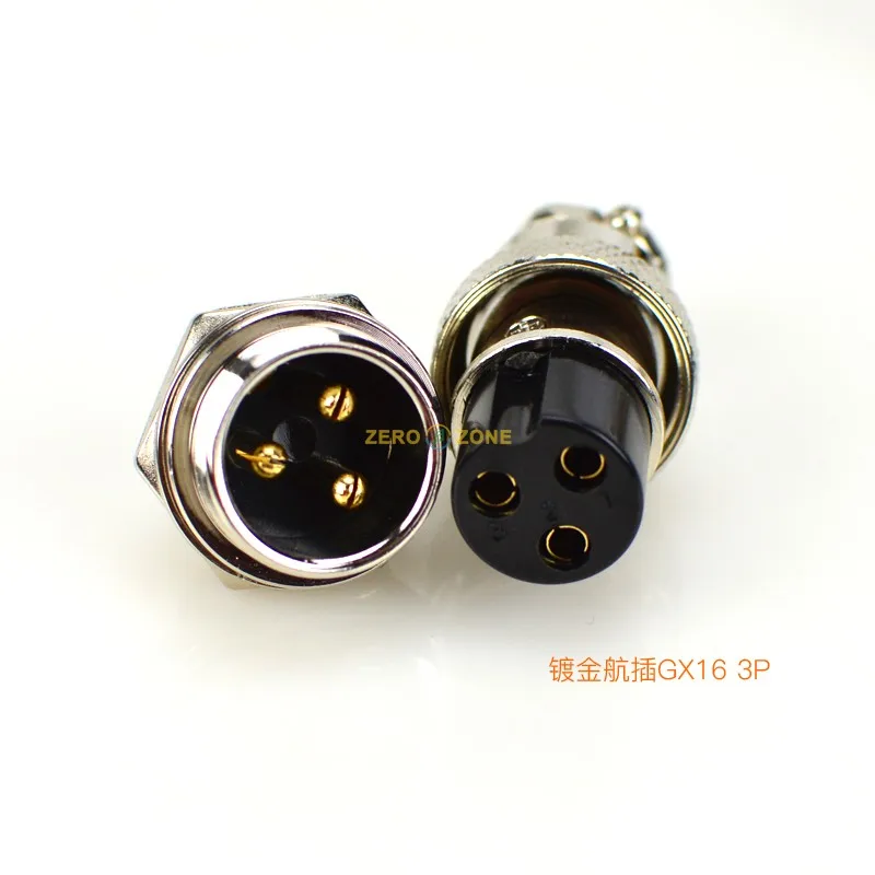 Ein satz GX16 Air steckdose Gold-überzogene 16MF (1 stücke stecker + buchse) hallo-end Luftfahrt power stecker