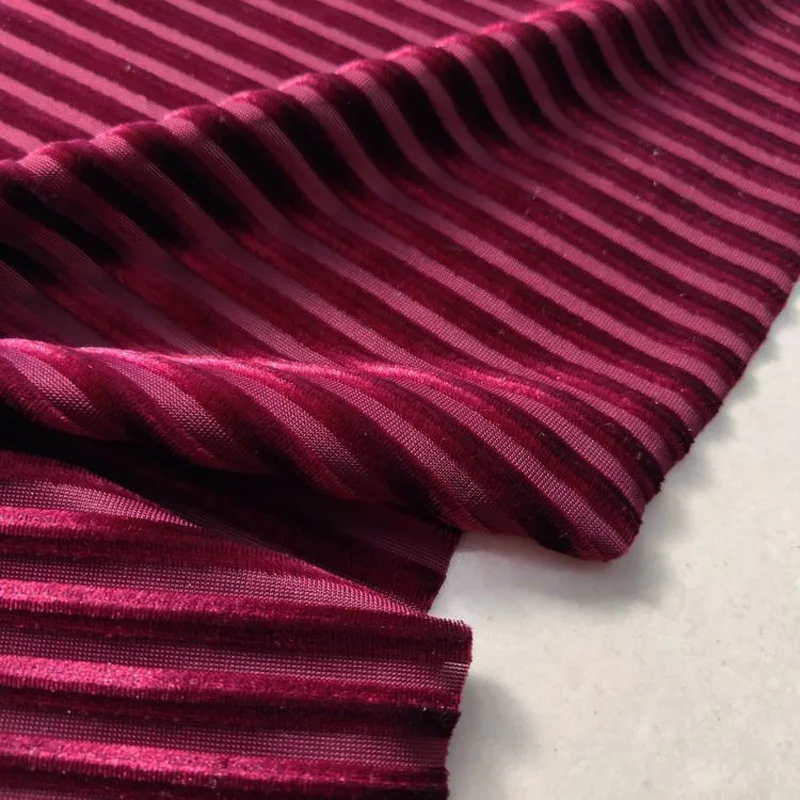 Stripe Velvet Stretchy Fabric DIY Dress Textile Gorgeous Fabric For Dress Trousers Luxury Soft Home Textile