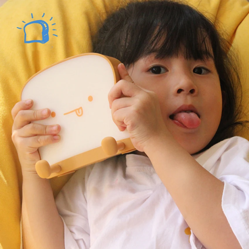 Đèn LED Sạc Đèn Ngủ, Mô Phỏng Bánh Mì Nướng Bánh Mì Ánh Sáng Trang Trí Nhà Đêm Đèn Âm Trần Phòng Ngủ Đầu Giường Chân Đèn