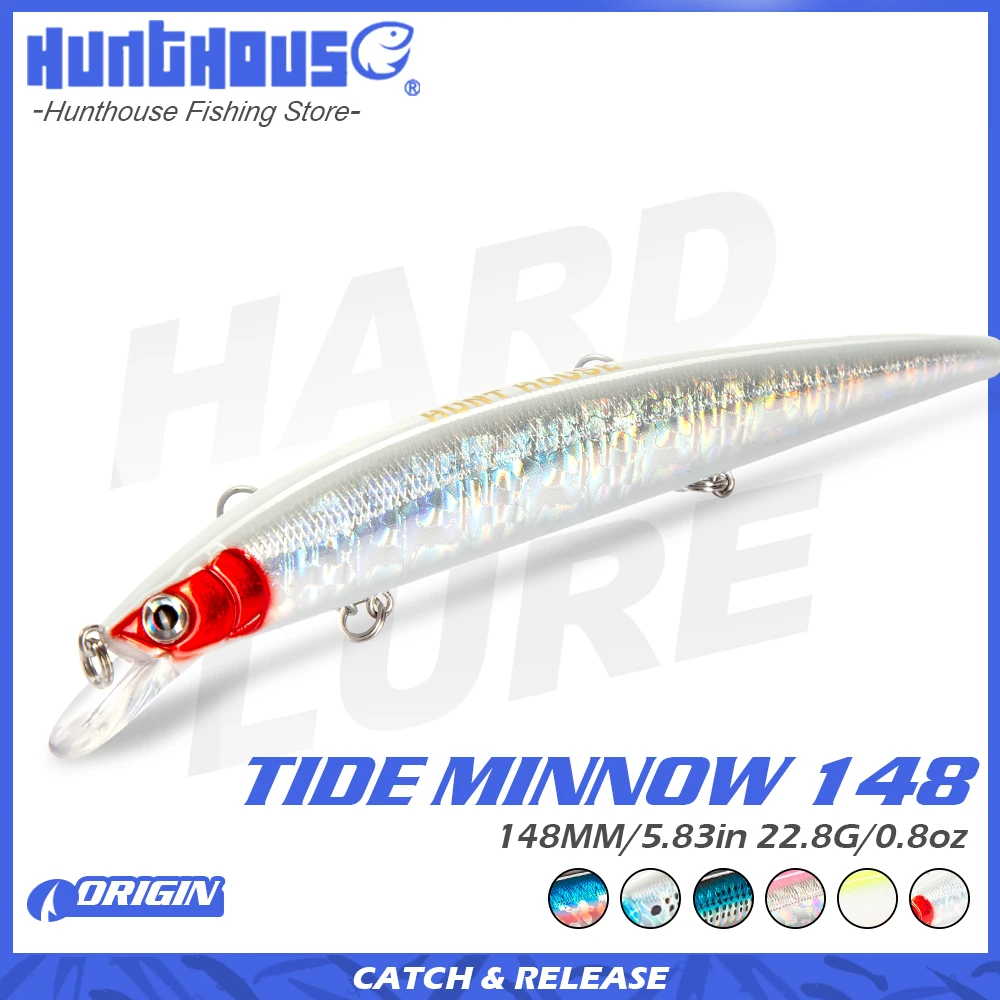 

Hunthouse tide slim minnow floating 148mm 22.8g isca sea bass fishing lure wobblers hard bait leurre brochet ocean beach fish