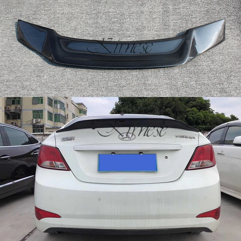 

FOR hyundai verna spoiler 11 12 13 14 15 Carbon fiber/FRP rear tail wing spoiler FOR hyundai Accent High quality trunk tail fin