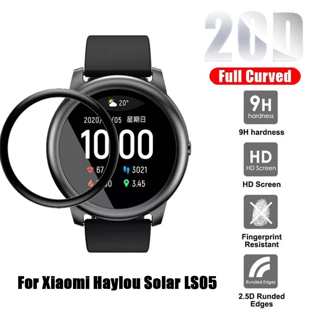 3D ขอบโค้งป้องกันฟิล์มสำหรับ Xiaomi Haylou พลังงานแสงอาทิตย์ LS05 Smartwatch Screen Protector ฟิล์มสำหรับ Mi Haylou พลังงานแสงอาทิตย์ (แก้ว)