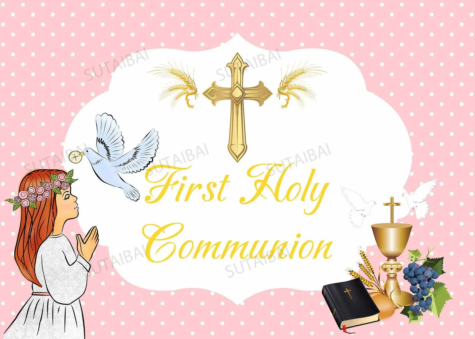 Mi Bautizo-telón de fondo personalizado para fotografía de bebé, decoración de primera comunión, para estudio fotográfico