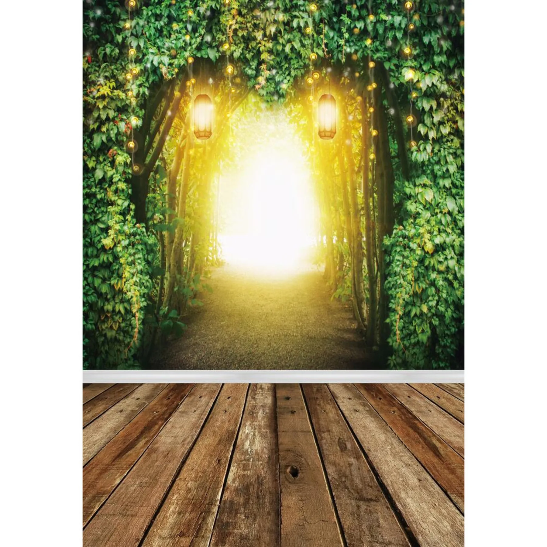 Funnytree Spring Backdrop Wedding Mysterious Forest Light Garden Wood Grass Flower Background Banner Valentine\'s Day Photocall