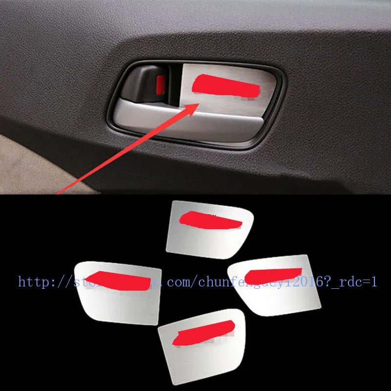 Fit For Honda CRV CR-V 2012-2013 2014 2015 2016 4pcs Chrome Stainless Interior Door Bowl Cover Trim