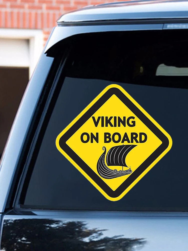 S50586# Various Sizes Personality PVC Decal VIKING ON BOARD Waterproof Car Sticker on Motorcycle Laptop Decorative Motorcycle