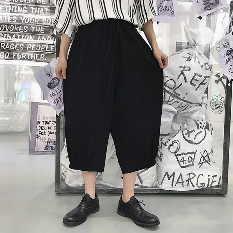 Men's trousers summer new loose seven minutes trousers men's casual trousers large harem trousers young Yamamoto style