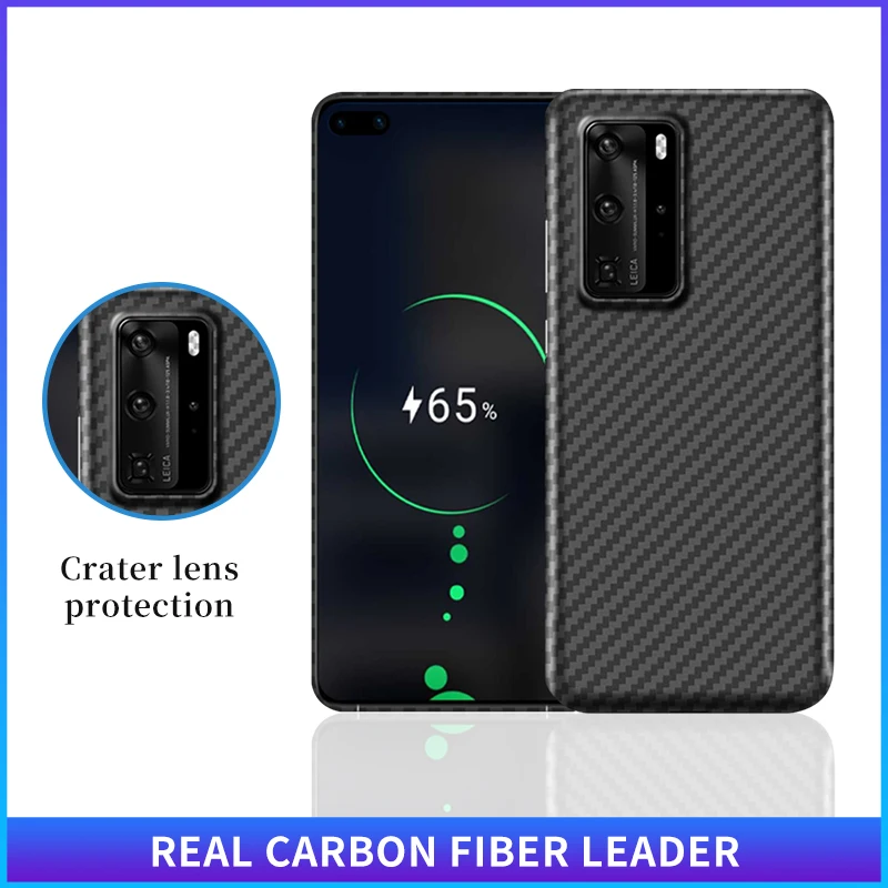 ACC- Real Carbon Fiber Phone Case for Huawei P40 Pro Plus Ultra-thin Phone Cover,Aramid Fiber Matte phone case