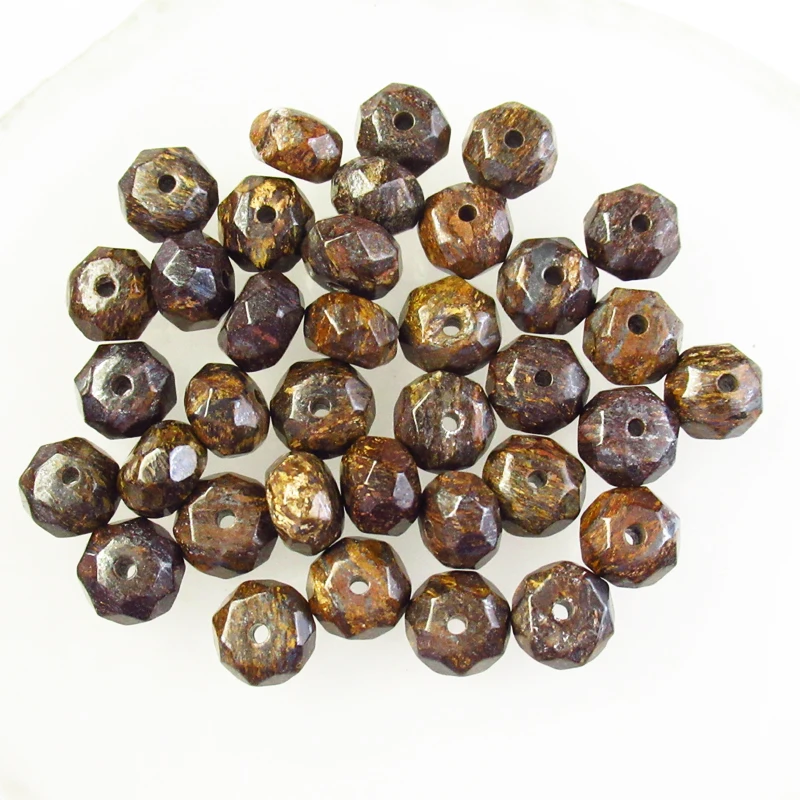 

36pcs 8x5mm Faceted Natural Bronzite Rondelle Pendant Loose Bead G37935 For Jewelry Making DIY